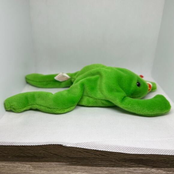 TY BEANIE BABIES LEGS the FROG 1993 Plush Stuffed Animal & Card - Picture 4 of 7